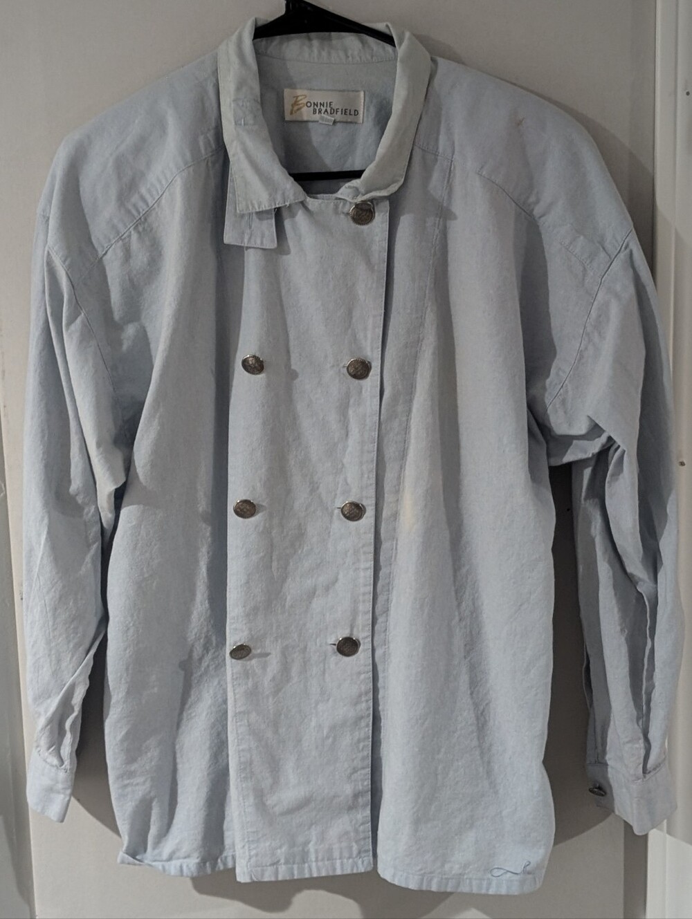 Vintage Light Blue Double-Breasted Jacket
